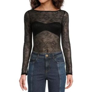 Chelsea & Violet Black Lace Bodysuit